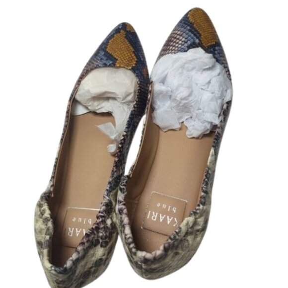 Kaari Blue - Jessica - Snakeskin Women's 6.5 Medium Flat Shoe Multi 3100012 - Picture 8 of 11